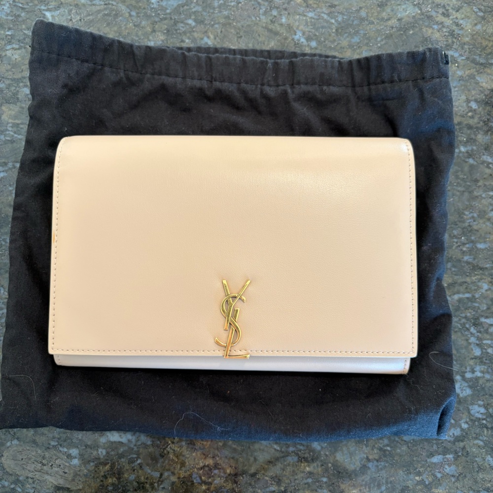 Saint Laurent Glossy Leather Wallet on a Chain
